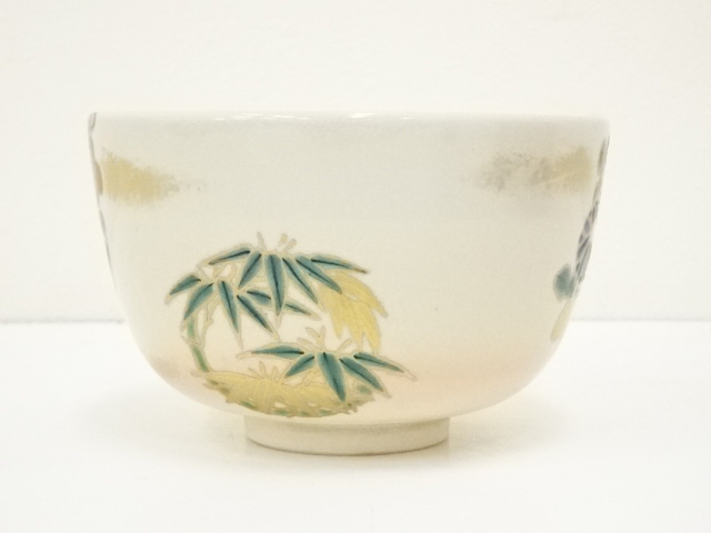 道具 ] - 道具 京焼 橋本紫雲造 仁清写色絵四君子茶碗（共箱